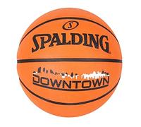 Spalding Downtown - Pallone da basket in gomma, misura 7, colore: Nero