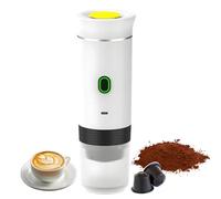 Spalivivre Macchina caffè Portatile 3 in 1, Macchina per Caffè Espresso Compatibile con Piccole Grandi Capsule, Caffe Macinato, Senza Fili & Auto-Riscaldante, per Viaggi, Auto, Ufficio (Bianco)
