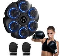 Spalivivre Music Boxing Machine,Macchina da Boxe Musicale con Guanti da Boxe,montabile a Parete,LED Musica Bluetooth Boxe Allenamento 9 modalità E 18 velocità, per Casa e Palestre