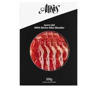 Spalla di prosciutto 100% iberico alimentata a ghiande - 100 g - Pata Negra - Spalla di prosciutto spagnolo - Confezionata sotto vuoto - Jamon Iberico de Bellota
