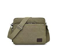 Spalla solida Multifunzione tela da uomo Messenger Bag Valigetta Uomini Travel Bureau Donne Outdoor,verde