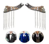 Spalline a spalla 2 pezzi con nappa e perline di cristallo per giacche e abiti