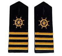 Spalline a strisce Capitan per guardie di sicurezza costumi accessori facili da attaccare spalline ricamate spalline Capitano, timone fourar, Taglia unica