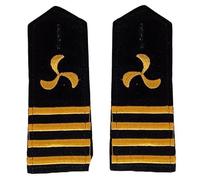 Spalline a strisce Capitan per guardie di sicurezza costumi accessori facili da attaccare spalline ricamate spalline Capitano, G, Taglia unica