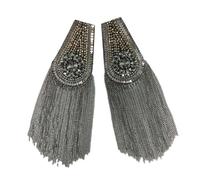 Spalline alla moda con nappe in metallo con strass per palcoscenico, passerella, accessori per vestiti, spalline, accessori per abbigliamento fai da te, spille per uomini e donne (una coppia), Width