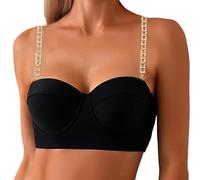 Spalline per reggiseno con strass, 2 pezzi regolabili da donna reggiseno intimo spalline antiscivolo reggiseno tracolla invisibile cintura per reggiseno top abito matrimonio, gold, S