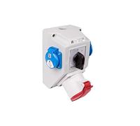 spamel 5907723003217 - Kit di installazione con presa 32A 5P+2x2P+Z (0-1), rosso