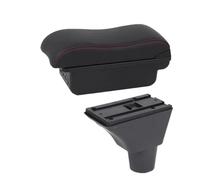 SPAMFAFGHQ Box Bracciolo Per Citroën C3 C4 Box Bracciolo Per Auto Per Citroën C3 C4 Box Portaoggetti Per Interni(B1 Nero rosso 3USB)