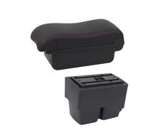 SPAMFAFGHQ Per F&ord Per Fiesta Per Fiesta MK7 2009-2017 Bracciolo Auto Scatola Di Deposito Retrofit Interni Box Bracciolo Centrale(A1 Nero rosso SENZA USB)