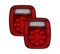 SPAMFAFGHQ Per Jeep Per Wrangler YJ TJ CJ Ecc Universale Per Auto 39 LED Bicolore Rosso + Bianco Fanale Posteriore Freno Retromarcia Indicatore Di Direzione(ROSSO)