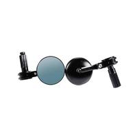 SPAMFAFGHQ Specchietto Retrovisore Per Moto In Vetro Blu Antiriflesso In Alluminio CNC, Adatto Per Manubri Da 13-14/17-18 Mm Per Yamaha Ecc(NERO)