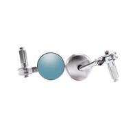 SPAMFAFGHQ Specchietto Retrovisore Per Moto In Vetro Blu Antiriflesso In Alluminio CNC, Adatto Per Manubri Da 13-14/17-18 Mm Per Yamaha Ecc(Argento)