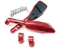 SPAMFAFGHQ Specchietto Retrovisore Universale Per Manubrio Da Moto Da 7/8" Adattatore Per Specchietto Retrovisore Laterale Posteriore(ROSSO)