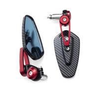 SPAMFAFGHQ Specchietto Retrovisore Universale Per Moto Da 7/8 '' 22mm Modello In Fibra Di Carbonio Specchietto Retrovisore Modificato(ROSSO)