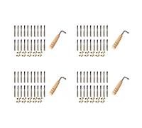 Spamietz 80 Pezzi Serie Chiodi di Perno di Regolazione e 80 Pezzi Serie di Rivetti con Chiave di Regolazione a Forma di L per Strumento a Corde Musicali Arpa Piccola Arpa Lira