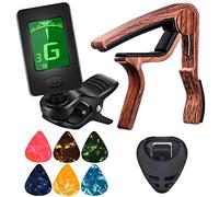 Spamietz Guitar Capo Tuner Fit per Ukulele Violino Basso Elettrico Chitarra Acustica con Plettri e Plettri Accessori per Chitarra
