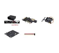 Spamietz Kit NASPi+ in metallo+Scheda di espansione X823+Scheda X-C1 Ricambi Accessori Ventola PWM per Raspberry Pie SATA HDD/SSD Server di archiviazione NAS