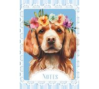 Spaniel with Flower Crown Lined Notebook - Dog Lovers - The Pet Collection - Gift for Men Women Children - Cute Dog Ruled Notebook Journal Diaries 6x9, 120 pages