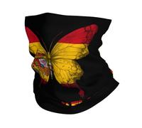 Spanish Flag Butterfly Protezione del Viso Antiscivolo Scaldacollo Traspirante Bandana per Donna Ciclismo Sports 26X30CM