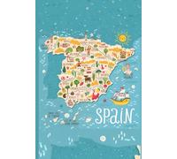 Spanish Map Notebook: Blank A5 Journal with Famous Spanish Landmarks and Symbols: 100 Pages for Writing, Sketching, and Creativity - Glossy Cover, ... Perfect for School, Travel, and Everyday Use
