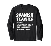 Spanish Teacher Definition - Funny Bilingual Educator Tee Maglia a Manica