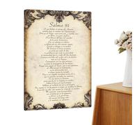 Spanish Wall Art, Religious Metal Psalm Decor, Motivational Scripture Sign with Sturdy Material, Metal Wall Decoration with Fine Craft Detail, Walls Art Elegant Design Style, Home Decor for Apartment