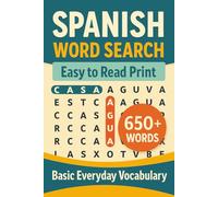 Spanish Word Search: Bilingual Word searches with easy to read print about Spanish Vocabulary, Everyday items, Spanish words and more| 9x6 inches, 85 ... Gifts for vacations, Holidays and Free times
