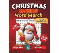 Spanish Word Search for Adults Large Print Christmas: Learning Book, Crossword Puzzles for Seniors | Sopa de Letras en Español | Aprender Ingles para Adultos | Word Find for Beginners with Solutions