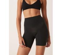 SPANX - Pantaloncini modellanti a mezza coscia a vita alta neri senza cucitura con fascia in vita antiscivolo-Nero L