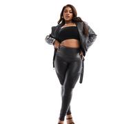 Spanx Plus - Leggings stile motociclista in pelle sintetica nera-Nero 2X