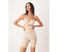 SPANXshape - Pantaloncini a mezza coscia e vita alta invisibili beige champagne traspirante con pannelli modellanti sull'addome-Neutro L