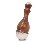 Spanzo Creation® Massaggiatore ayurvedico 2 in 1 Kansa Wand Face Acupoint per disintossicazione e rilassamento profondo, manico in legno di teak (naturale-2)