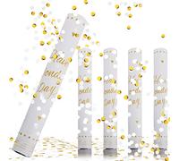 Spara Coriandoli Bianchi, RosyFate 4 x Cannone Sparacoriandoli 40cm, Tubi Coriandoli Carta, Coriandoli Popper, Bombe di Coriandoli, per Matrimoni, Festa Compleanno, Laurea