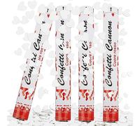 Spara Coriandoli Bianchi, shallyong 4 x Cannone Spara Coriandoli Cuore 40cm, Tubi Coriandoli Carta, Coriandoli Popper, Bombe di Coriandoli, per Matrimoni, Festa Compleanno, Laurea