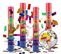 Spara Coriandoli Colorati, RosyFate 4 x Cannone Sparacoriandoli 40cm, Tubi Coriandoli Carta, Coriandoli Popper, Bombe di Coriandoli, per Matrimoni, Festa Compleanno, Laurea, Baby Show