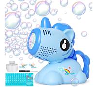 Sparabolle di Sapone con Luci e Musica, Spara Bolle di Sapone Automatico, Unicorno Macchina Bolle di Sapone, Giocattoli da Giardino per Bambini, per Esterni, Compleanni, Feste, Matrimoni (Blu)