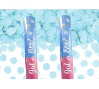Sparacoriandoli It's a Boys - Tubo 40 cm con Coriandoli Rosa Rotondi - Gender Reveal per Baby Shower confezione da 2