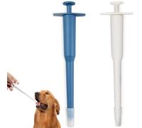 Sparapillole per gatti, set di 2 somministratore di compresse per cani e gatti, kit siringa per capsule e medicine, alimentatore manuale per animali domestici, strumento di precisione, bianco e blu