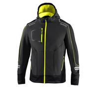 SPARCO GIUBOTTO GIACCA SOFT-SHELL TECNICO YORK GRIGIO/GIALLO CAPPUCCIO E TASCHE