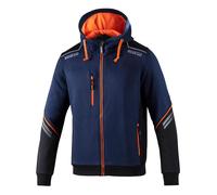 SPARCO FELPA TECNICA FULL-ZIP BLU/ARANCIONE CON CAPPUCCIO E TASCHE DA LAVORO