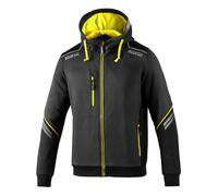 sparco Felpa con Cappuccio Marca Modello Felpa con Zip E Cappuccio TW Taglia S Grigio/Giallo Fluo