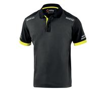 Sparco polo tech Toledo Tg. XL in cotone e poliestere grigio scuro/giallo fluo