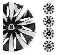 Set 4 copricerchi 15" pollici copriruota auto Lazio SPC1591BKSV nero argento SPA
