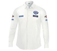 sparco Camicia a Maniche Lunghe Martini-R S, Bianco, 42/50 EU