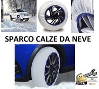 Sparco Set di 2 Calze da Neve in Tessuto Bianco Silenziose - Taglia XL | Facili da Montare, Massima Aderenza su Strada