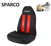 SPARCO Coprisedile Sportivo Intrecciato Singolo C/Tasca portaoggetti Nero/Rosso