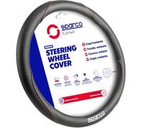 Coprivolante Sparco Origin - Nero/Rosso - Logo in TPU - Universale, Antiscivolo e Resistente - Design Sportivo Racing