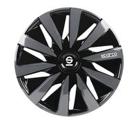 Sparco Corsa Lazio Copricerchi Auto Nero e Grigio, 16 Pollici, 4 Pz