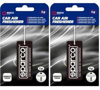 Sparco Deodorante per Auto in Cellulosa con Gancio, Fragranza Midnight Torque, Aroma Ambrato Caldo con Note Dolci, Fino a 30 Giorni, 5 Grammi (Confezione da 2)