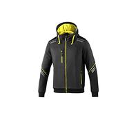 sparco Felpa con Cerniera E Cappuccio Tw Taglia XXXL Grigio/Giallo Fluo, 3XL Unisex-Adulto